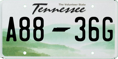 TN license plate A8836G