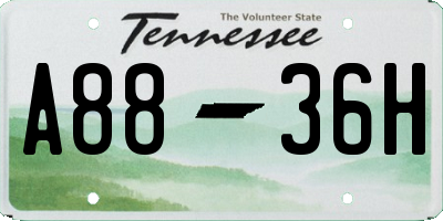 TN license plate A8836H