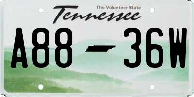 TN license plate A8836W