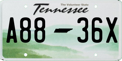 TN license plate A8836X