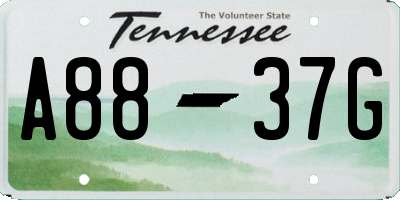 TN license plate A8837G