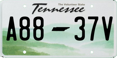 TN license plate A8837V