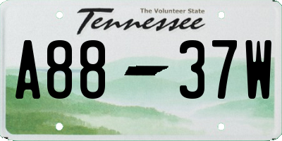 TN license plate A8837W
