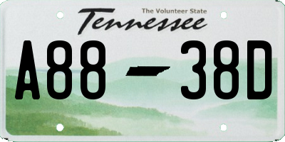 TN license plate A8838D