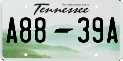 TN license plate A8839A