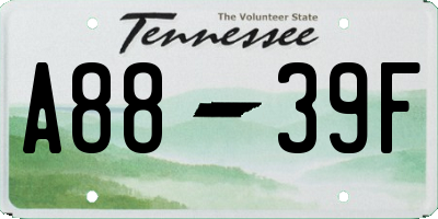 TN license plate A8839F