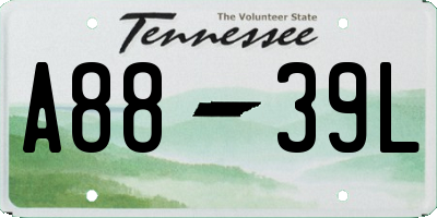 TN license plate A8839L