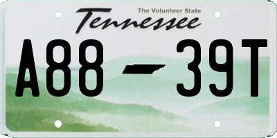 TN license plate A8839T