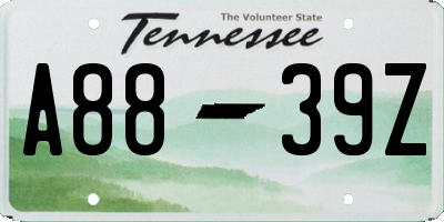 TN license plate A8839Z