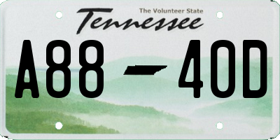 TN license plate A8840D