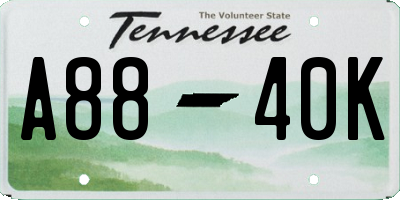 TN license plate A8840K
