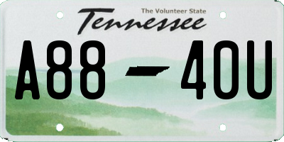 TN license plate A8840U
