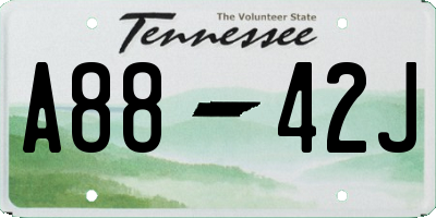 TN license plate A8842J