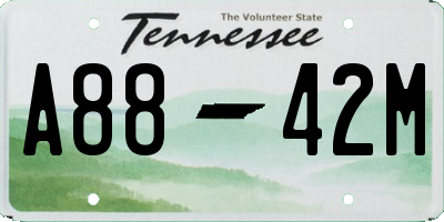 TN license plate A8842M