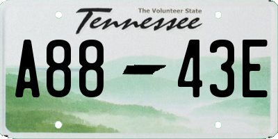 TN license plate A8843E