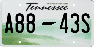 TN license plate A8843S