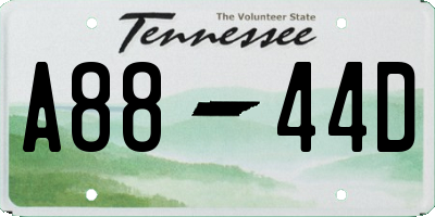 TN license plate A8844D