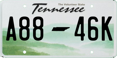TN license plate A8846K