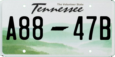 TN license plate A8847B