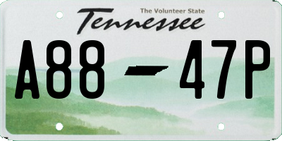 TN license plate A8847P