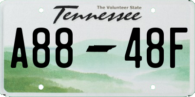 TN license plate A8848F