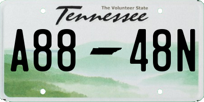 TN license plate A8848N