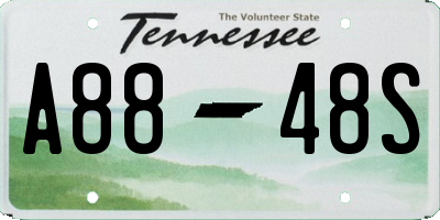 TN license plate A8848S