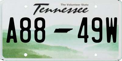 TN license plate A8849W