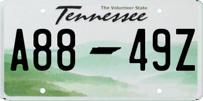 TN license plate A8849Z