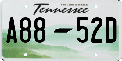 TN license plate A8852D