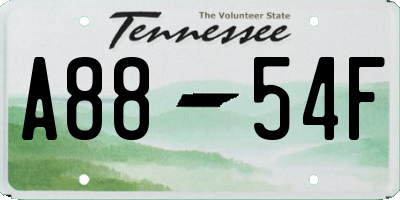TN license plate A8854F