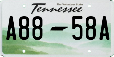 TN license plate A8858A