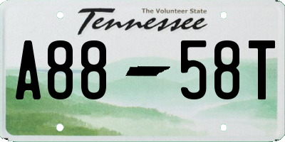 TN license plate A8858T