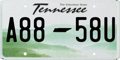 TN license plate A8858U