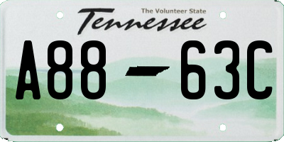 TN license plate A8863C