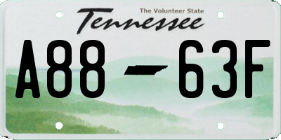 TN license plate A8863F