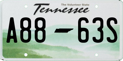 TN license plate A8863S
