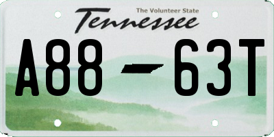 TN license plate A8863T