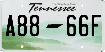TN license plate A8866F