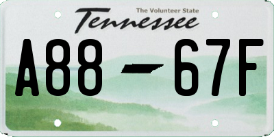 TN license plate A8867F