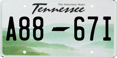 TN license plate A8867I