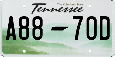 TN license plate A8870D