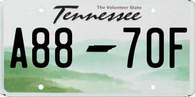 TN license plate A8870F
