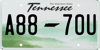 TN license plate A8870U