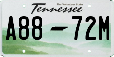 TN license plate A8872M