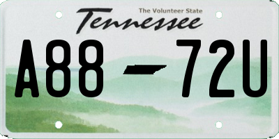 TN license plate A8872U