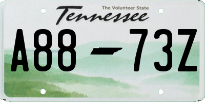 TN license plate A8873Z