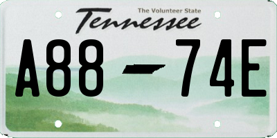 TN license plate A8874E