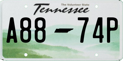 TN license plate A8874P