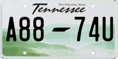 TN license plate A8874U